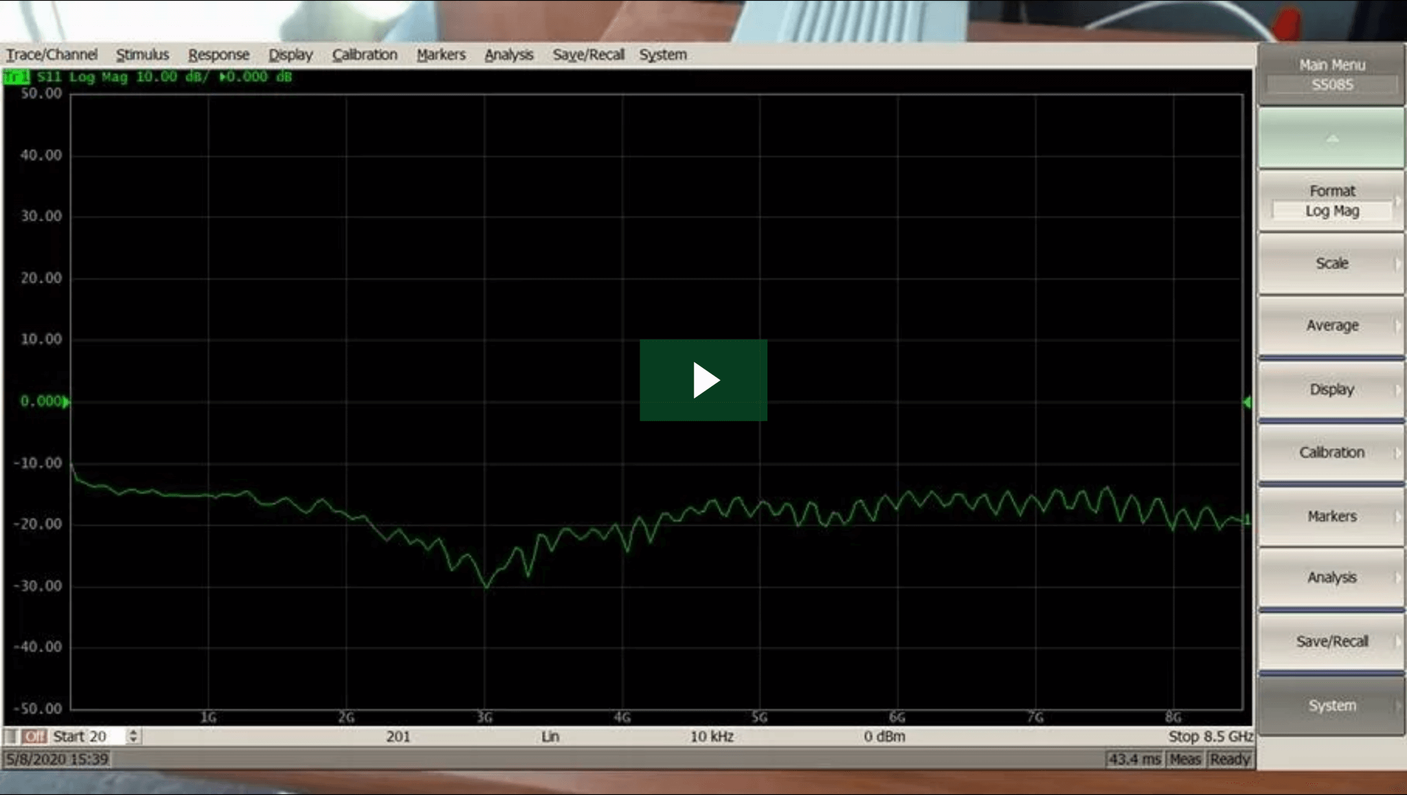 Calibration with an ACM SP Screenshot